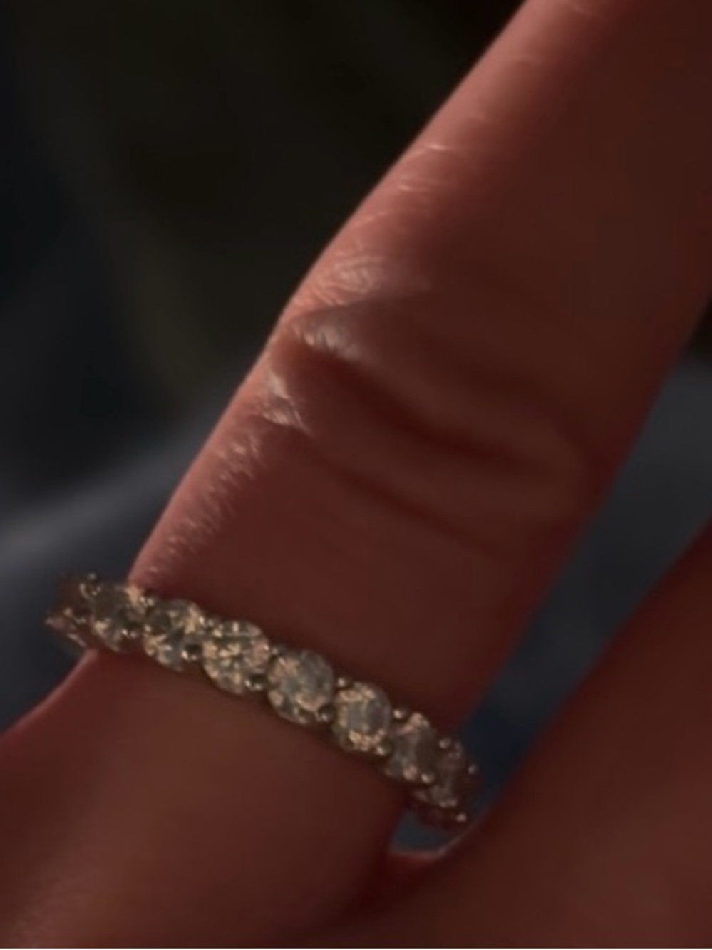 14k Solid White Gold and 1.5ctw  Lab Created Diamond Band